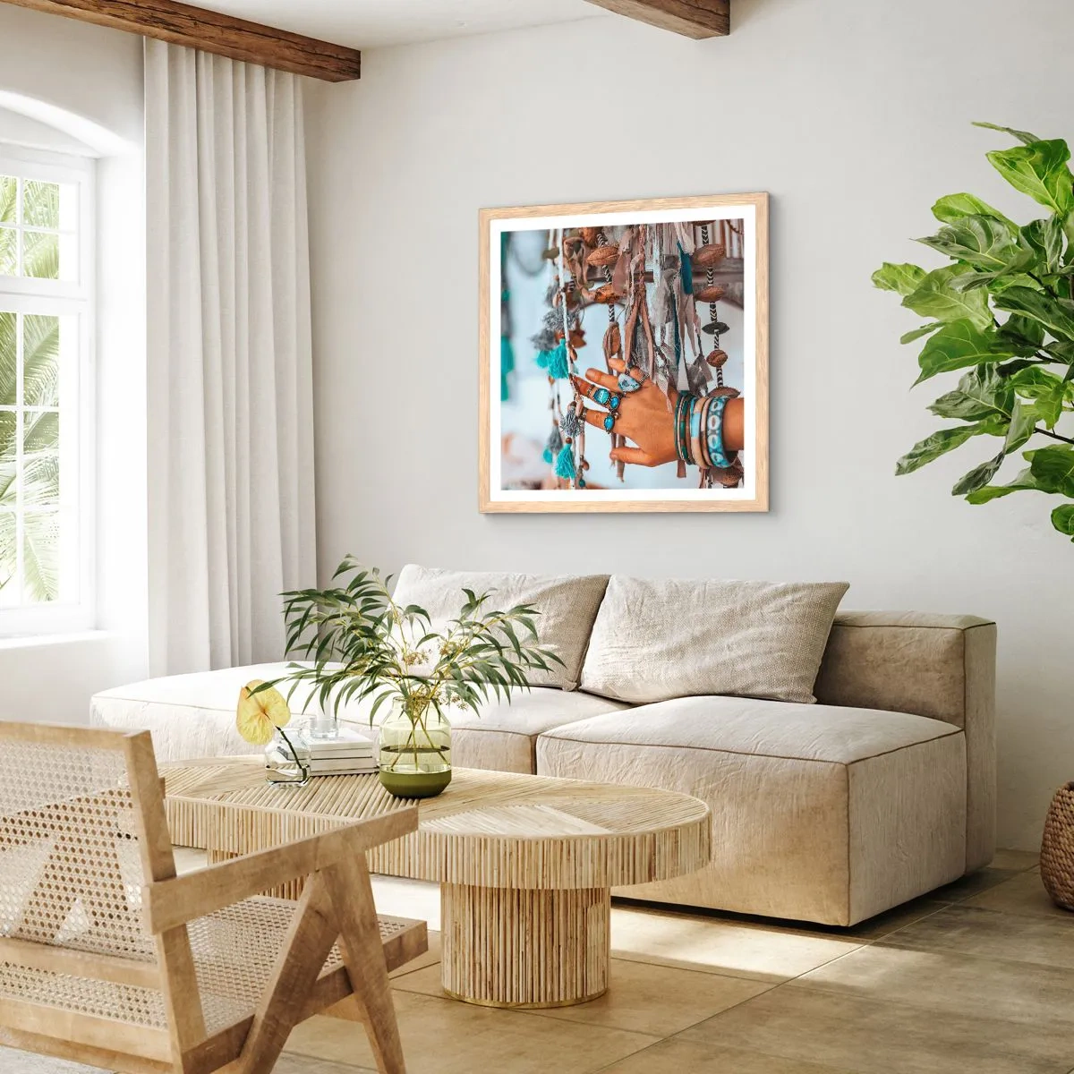 Poster in einem Rahmen aus heller Eiche - Lokale Schätze - 60x60 cm