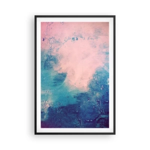 Poster in einem schwarzem Rahmen - Himmelsblaue Umarmungen - 61x91 cm