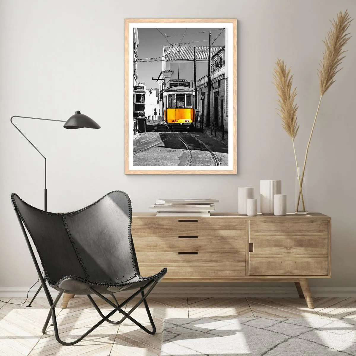 Poster in einem Rahmen aus heller Eiche - Der Geist von Lissabon - 40x50 cm