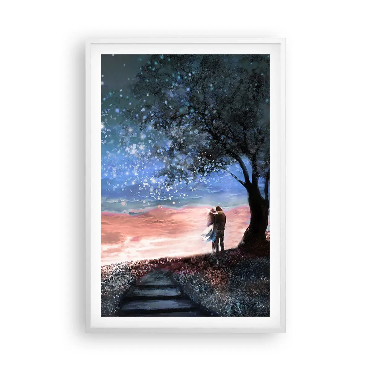 Poster in einem weißen Rahmen - Ein sternenklares Spektakel - 61x91 cm