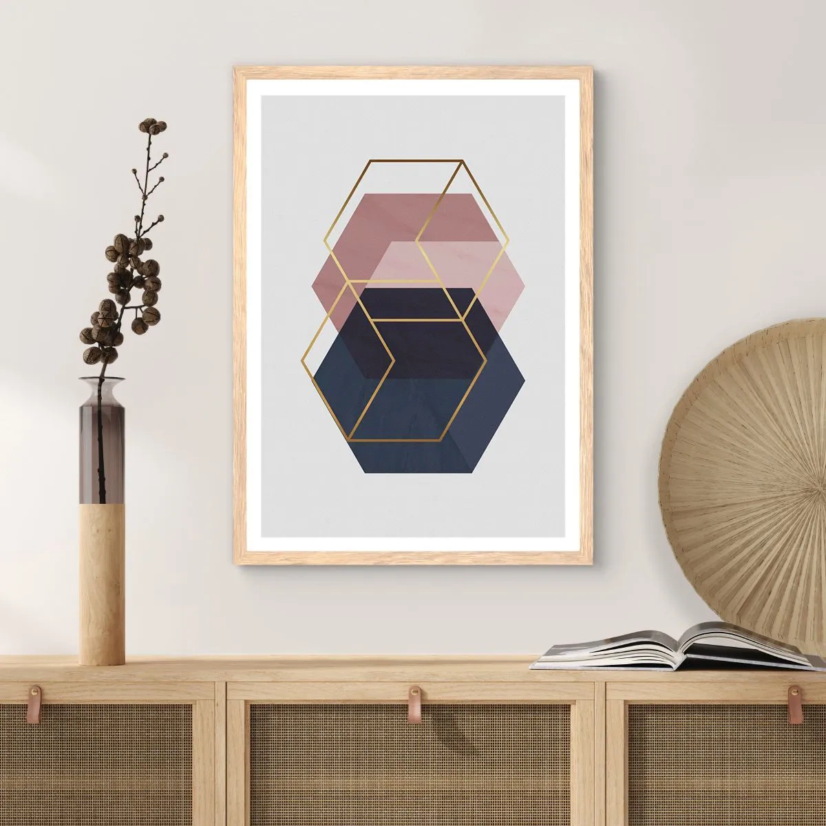 Poster in einem Rahmen aus heller Eiche - Die Kraft der Einfachheit - 30x40 cm