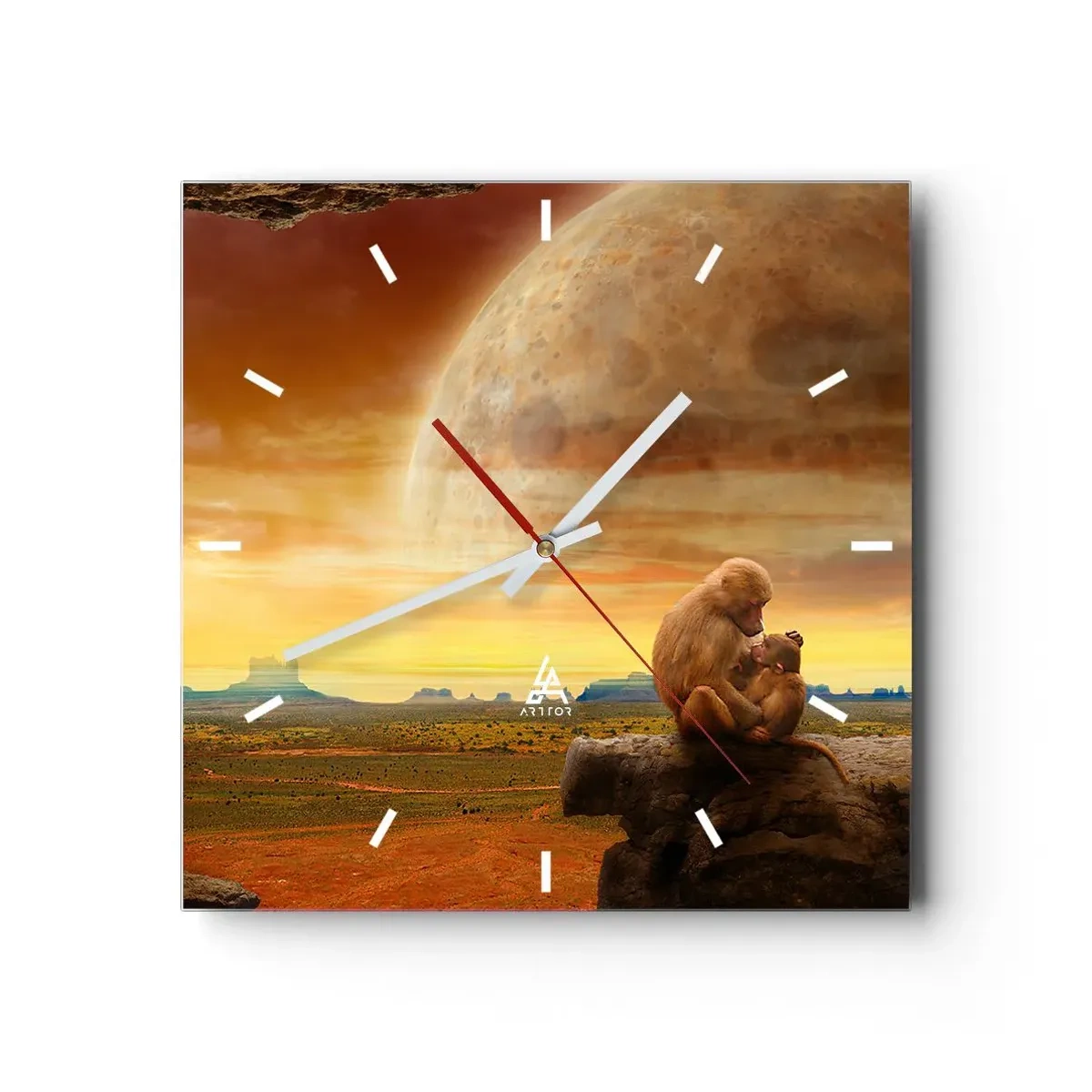 Wanduhr - Glasuhr - Die Liebe ist überall gleich - 40x40 cm