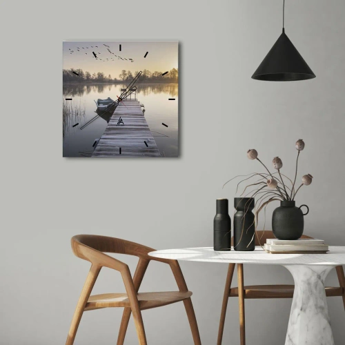 Wanduhr - Glasuhr - Ich komme nach einiger Zeit zurück - 40x40 cm