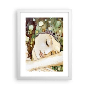Poster in einem weißen Rahmen - Ein smaragd-violetter Traum - 30x40 cm