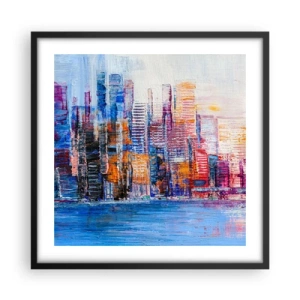 Poster in einem schwarzem Rahmen - Fröhliche Metropole - 50x50 cm