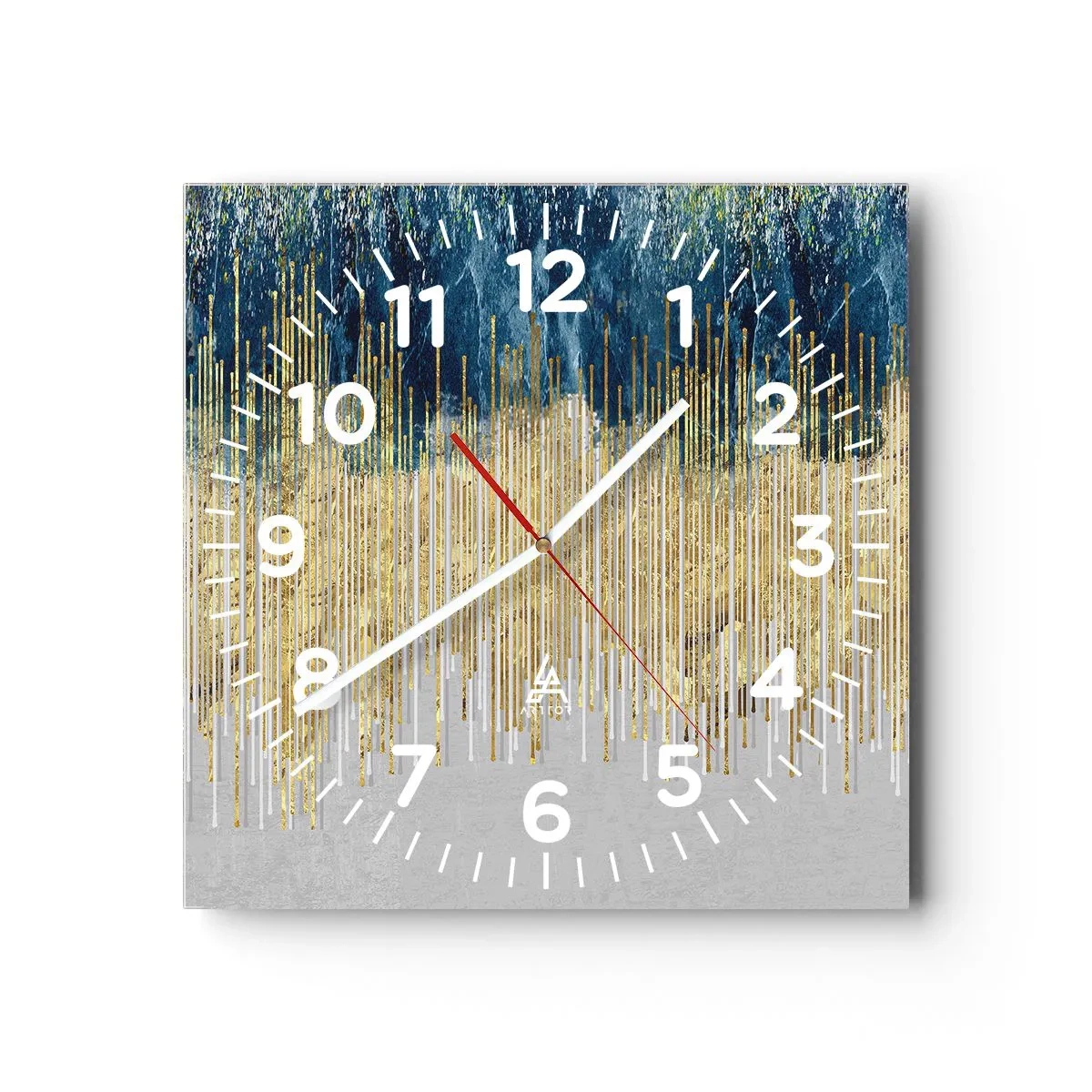 Wanduhr - Glasuhr - Vergoldete Grenze - 40x40 cm