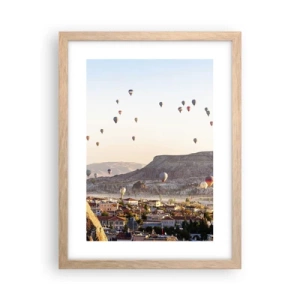 Poster in einem Rahmen aus heller Eiche - Wie Schiffe am Himmel - 30x40 cm