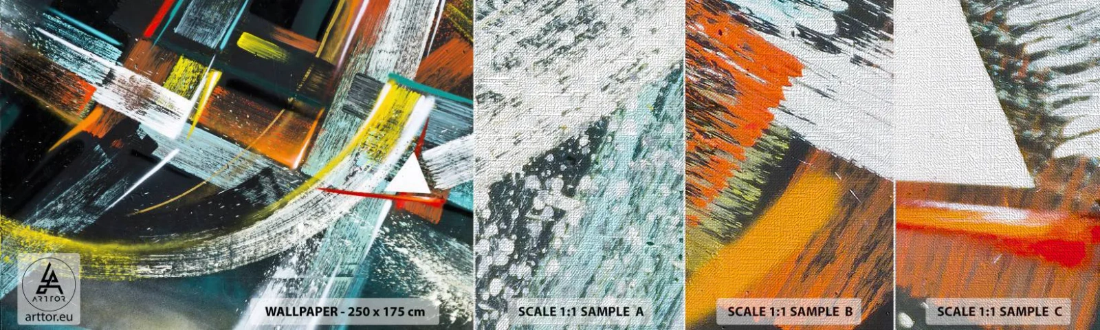 Fototapeten Muster Premium Canvas - Energie der Bewegung - Abstraktion, Stück, Moderne Kunst - 100x30 cm