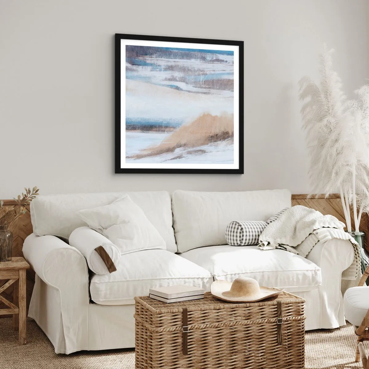 Poster in einem schwarzem Rahmen - Winterkomposition - 30x30 cm