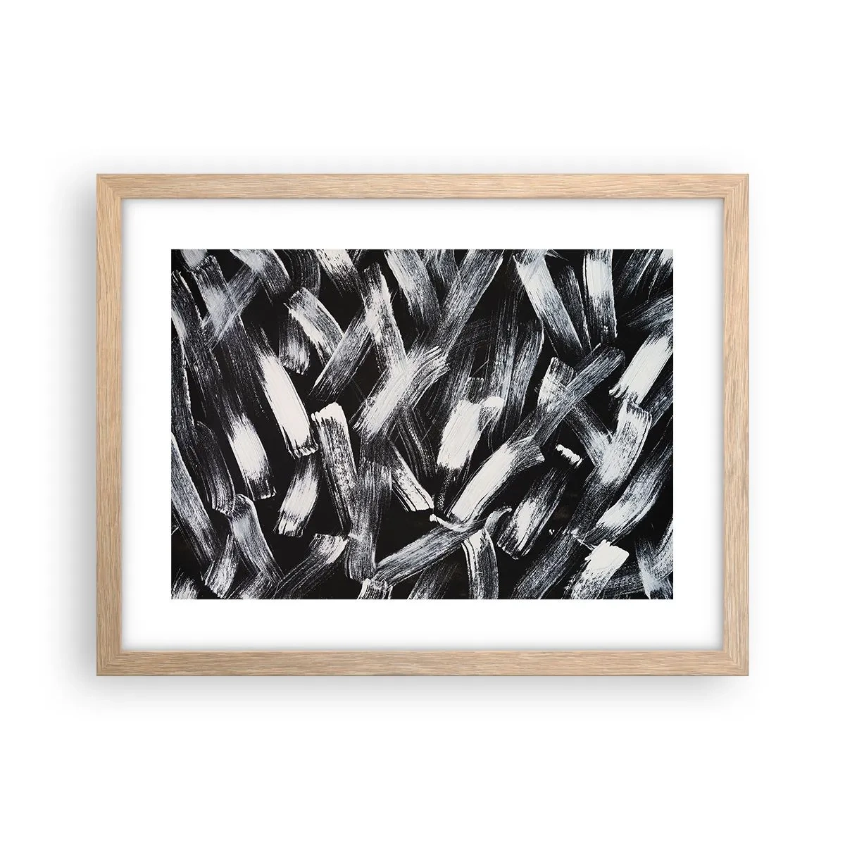 Poster in einem Rahmen aus heller Eiche - Abstraktion im industriellen Geist - 40x30 cm