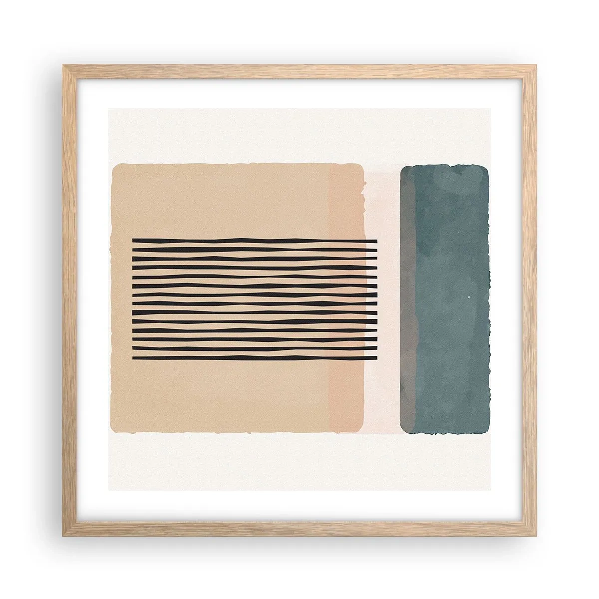 Poster in einem Rahmen aus heller Eiche - Alles ist in Ordnung - 50x50 cm