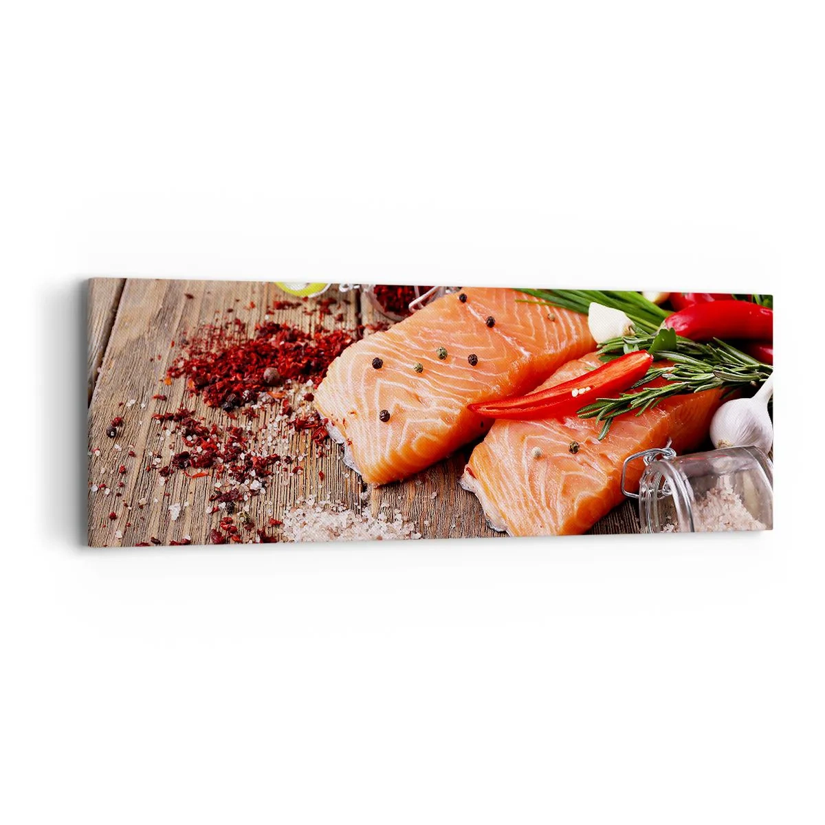 Bild auf Leinwand - Leinwandbild - Norwegisches Abenteuer in der Küche - 90x30 cm