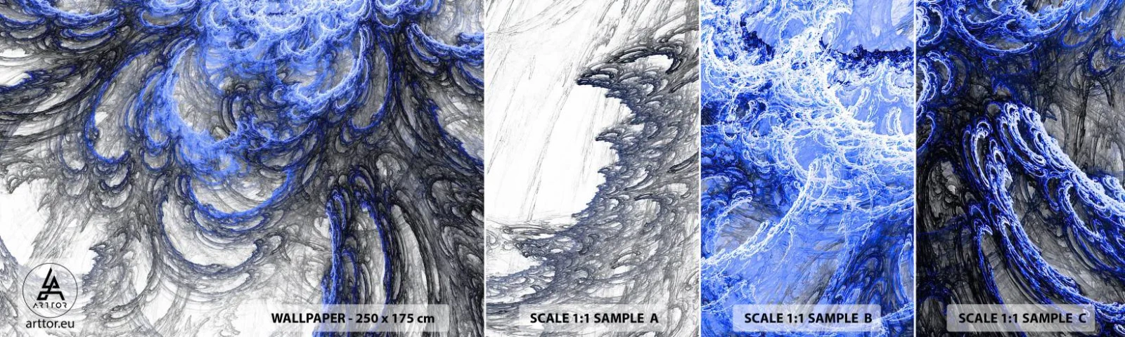 Fototapetenmuster Standard Eco - Die Geburt einer Welle - Abstraktion, Stück, Modernes Muster - 100x30 cm
