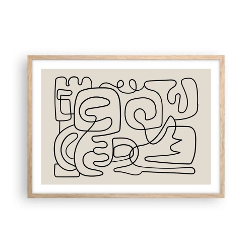 Poster in einem Rahmen aus heller Eiche - Folge der Spur - 70x50 cm