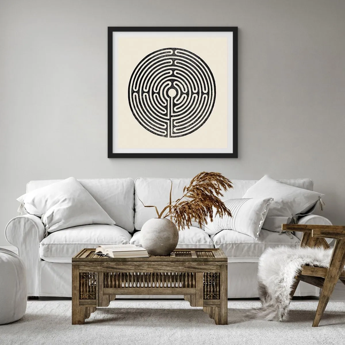 Poster in einem schwarzem Rahmen - Geheimnisvolle Ordnung - 60x60 cm