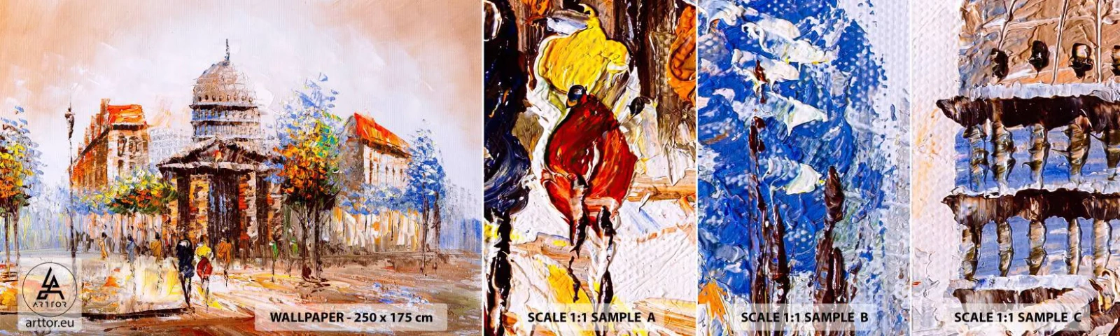 Fototapetenmuster Standard Eco - Pariser Spaziergang - Die Architektur, Stadt, Frankreich - 100x30 cm