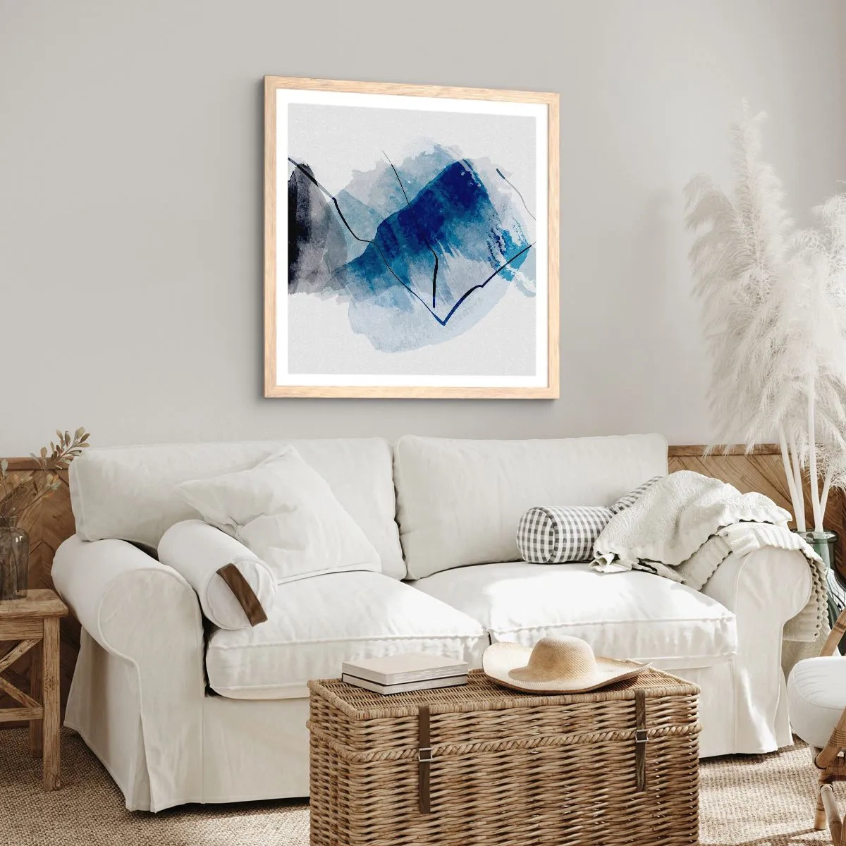 Poster in einem Rahmen aus heller Eiche - Eisberg - 30x30 cm