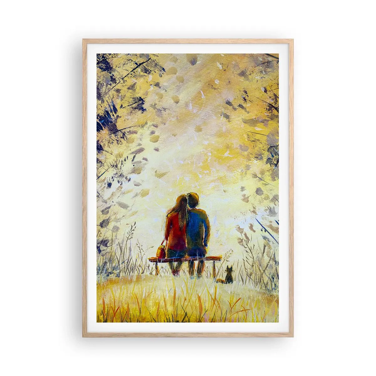 Poster in einem Rahmen aus heller Eiche - Magischer Augenblick - 70x100 cm