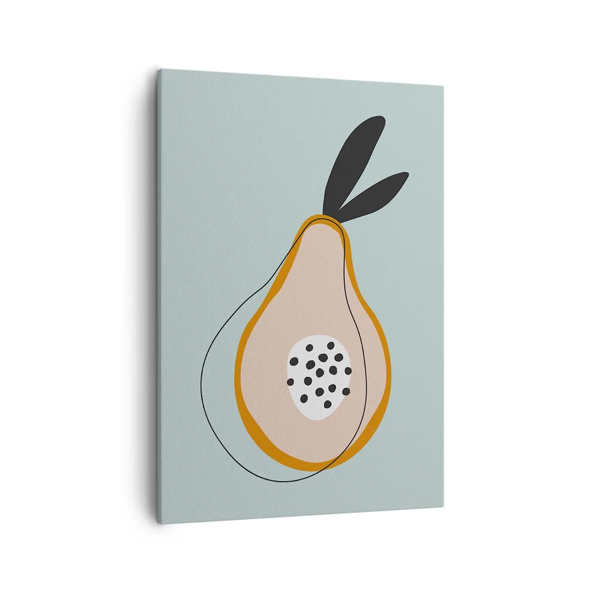 Bild auf Leinwand - Leinwandbild - Abstrakte Birne auf hellem Hintergrund - 50x70cm - Durchdringe die Natur der Dinge - Moderne Wanddekoration für Wohnzimmer und Schlafzimmer ARTTOR