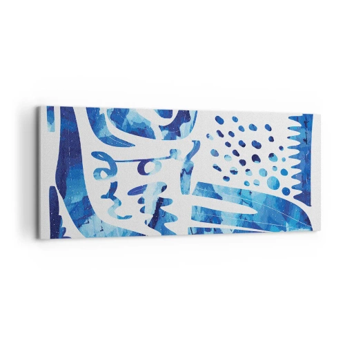 Bild auf Leinwand - Leinwandbild - Abstraktes Muster in Blautönen - 120x50cm - Zurück zu den Wurzeln - Moderne Wanddekoration für Wohnzimmer und Schlafzimmer ARTTOR