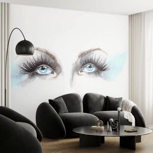Fototapete Standard Eco - Engelsaugen? - Das Gesicht einer Frau, Weibliche Augen, Stück - 500x350 cm