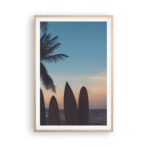 Poster in einem Rahmen aus heller Eiche - Morgen wird es auch lustig - 61x91 cm