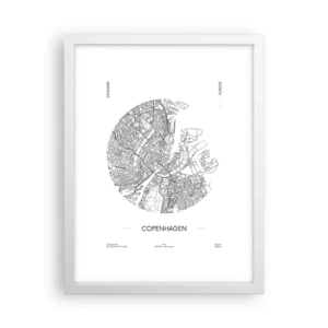 Poster in einem weißen Rahmen - Anatomie von Kopenhagen - 30x40 cm