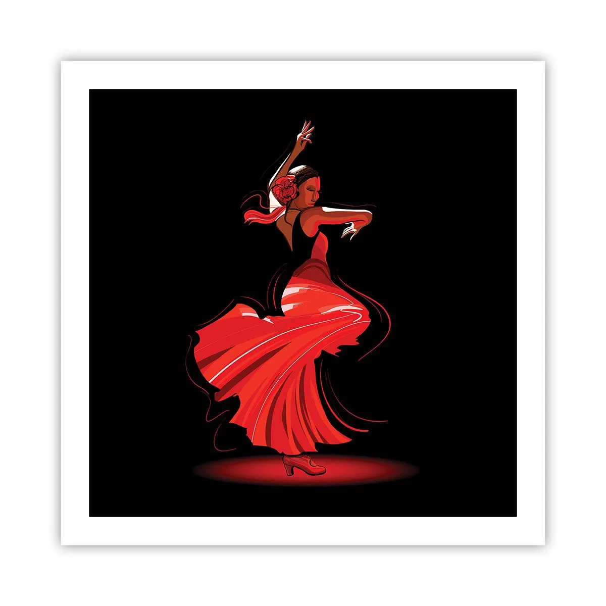 Poster - Der feurige Geist des Flamenco - 60x60 cm