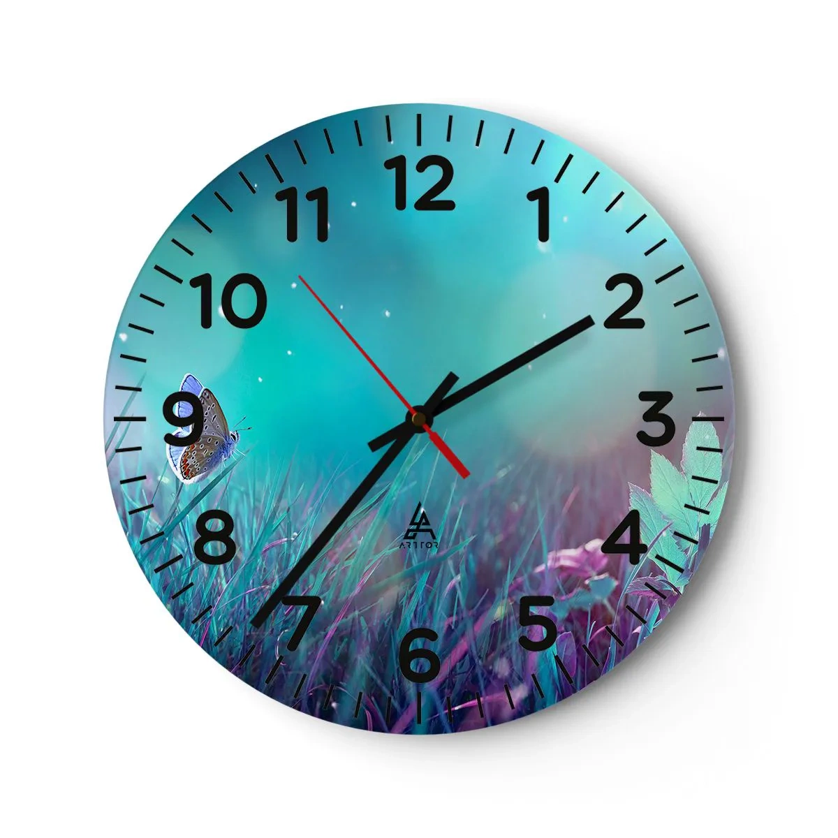 Wanduhr - Glasuhr - Das geheime Leben der Wiese - 30x30 cm