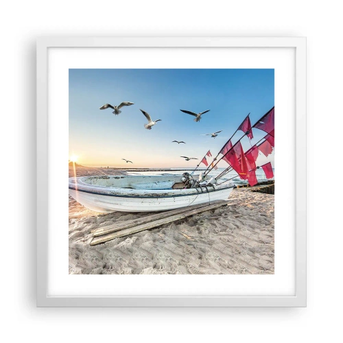 Poster in einem weißen Rahmen - Wohlverdiente Ruhe - 40x40 cm