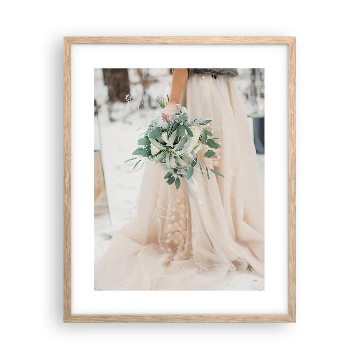 Poster in einem Rahmen aus heller Eiche - Und sie lebten glücklich bis ans Ende - 40x50 cm