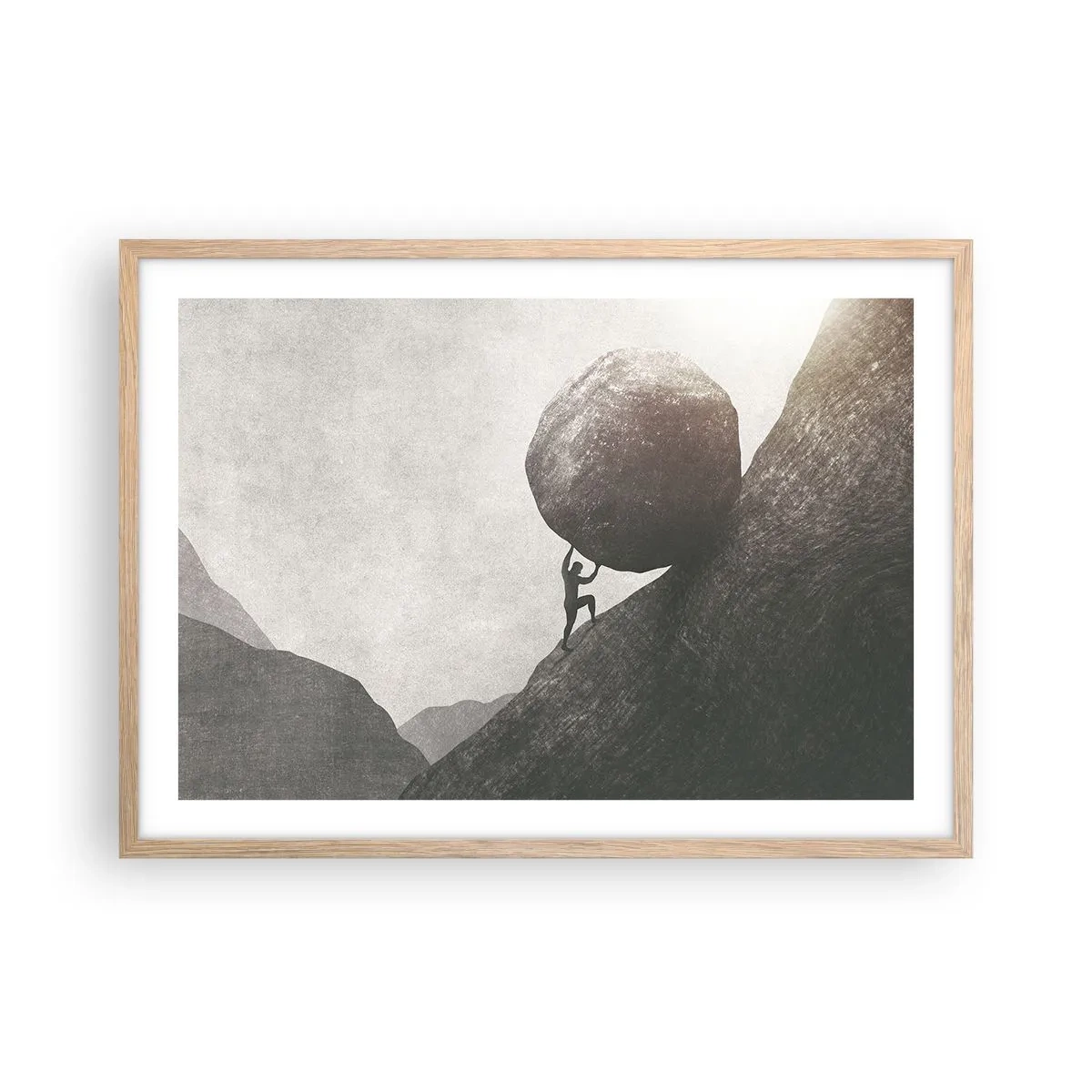 Poster in einem Rahmen aus heller Eiche - Ich glaube wider alle Hoffnung - 70x50 cm