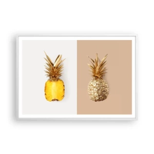 Poster in einem weißen Rahmen - Ananas für uns - 100x70 cm
