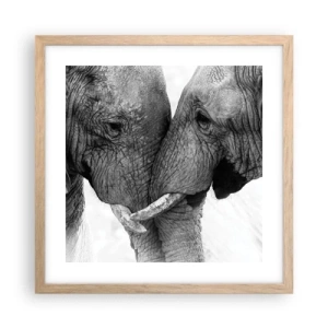 Poster in einem Rahmen aus heller Eiche - Herzliches Geständnis - 40x40 cm