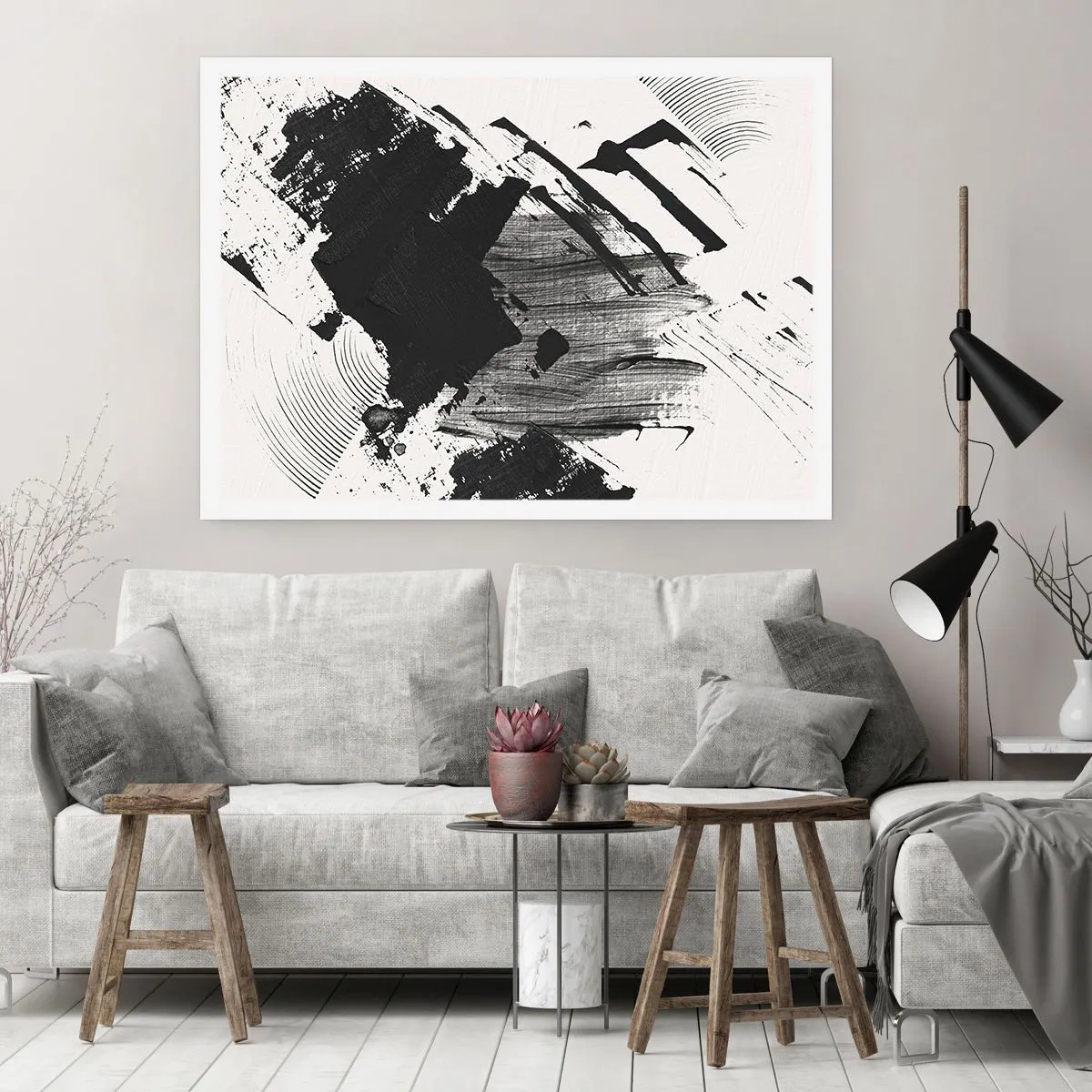 Poster - Abstraktion – Ausdruck von Schwarz - 91x61 cm