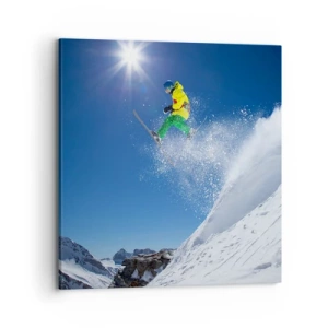 Bild auf Leinwand - Leinwandbild - Tanzen mit den Bergen - 70x70 cm