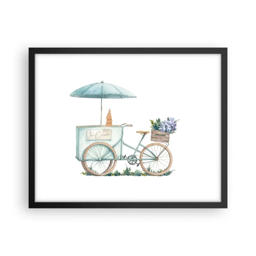 Poster in einem schwarzem Rahmen - Süße Erinnerung an den Sommer - 50x40 cm