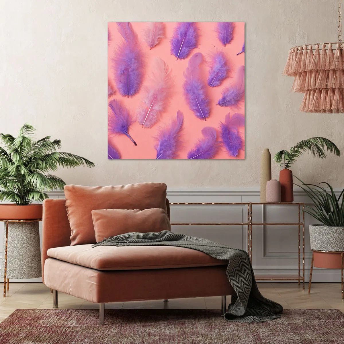 Bild auf Leinwand - Leinwandbild - Lila Vogel der Begierde - 40x40 cm