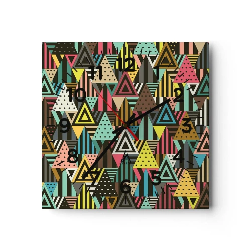 Wanduhr - Glasuhr - Im Rhythmus auf drei - 40x40 cm