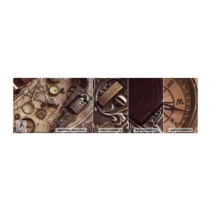 Fototapeten Muster Selbstklebend Deluxe Sticker - Das Abenteuer ruft - Weltkarte, Kompass, Revolver - 100x30 cm