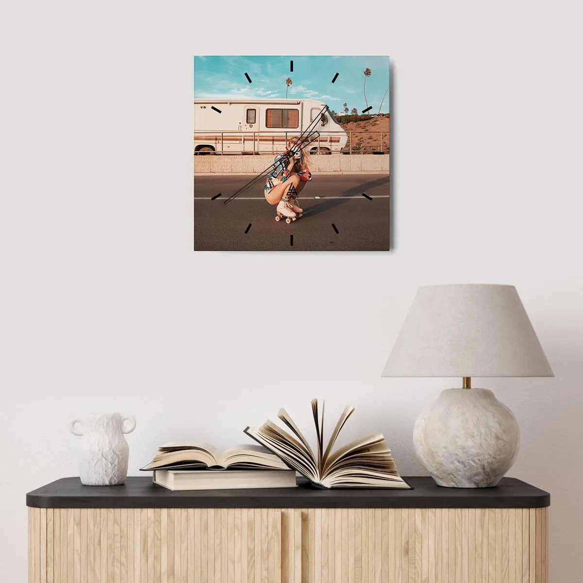 Wanduhr - Glasuhr - Lächel bitte! - 30x30 cm