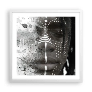 Poster in einem weißen Rahmen - Entdecke den Urgeist - 50x50 cm