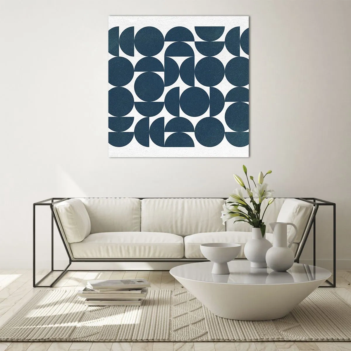 Glasbild - Bild auf glas - Kreise und Halbkreise - 40x40 cm