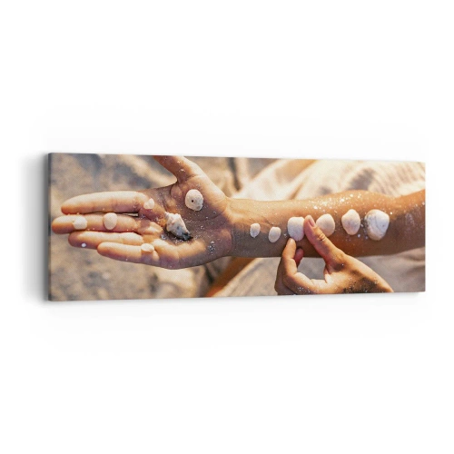 Bild auf Leinwand - Leinwandbild - Schönheit an Ihren Fingerspitzen - 90x30 cm