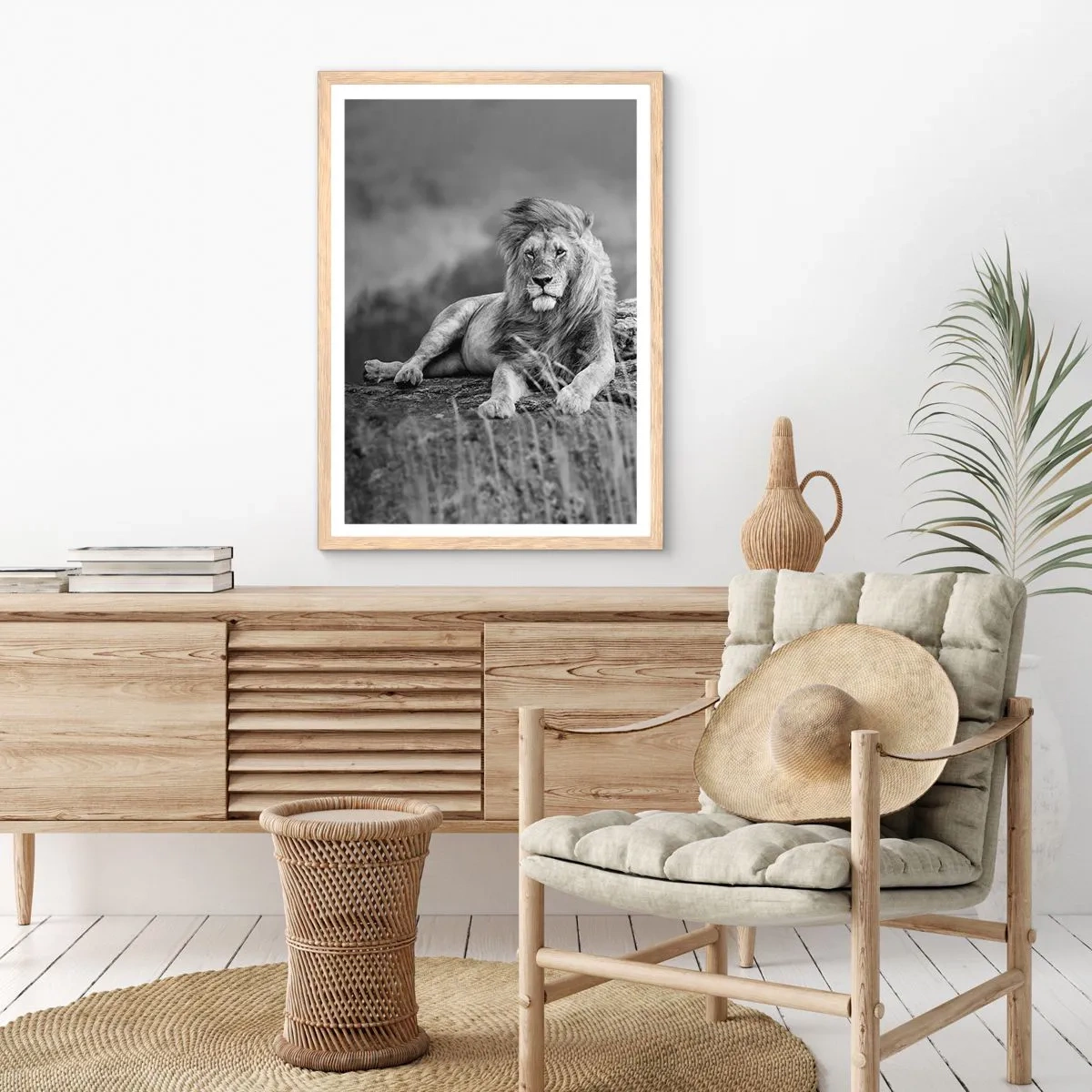 Poster in einem Rahmen aus heller Eiche - Königliche Siesta - 70x100 cm