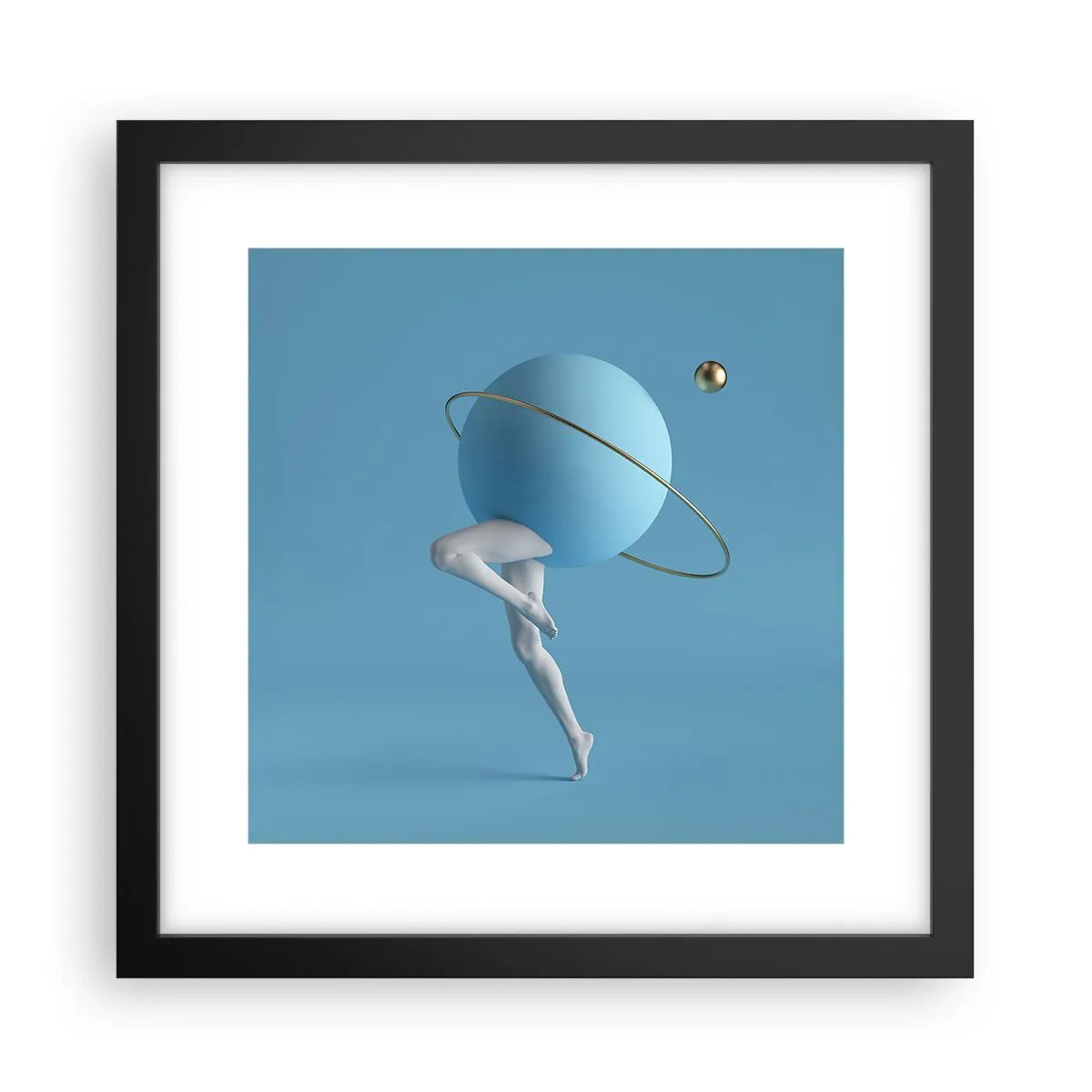 Poster in einem schwarzem Rahmen - Und die Planeten spielen verrückt - 30x30 cm