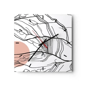 Wanduhr - Glasuhr - Minimalistische Linien mit geometrischem Akzent - 30x30cm - In einem Netz aus Zweigen - Moderne Wanddekoration für Wohnzimmer und Schlafzimmer ARTTOR