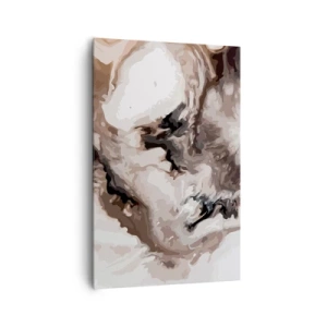 Bild auf Leinwand - Leinwandbild - Abstraktes Muster in Braun- und Weißtönen - 80x120cm - Die Geburt einer Galaxie - Moderne Wanddekoration für Wohnzimmer und Schlafzimmer ARTTOR