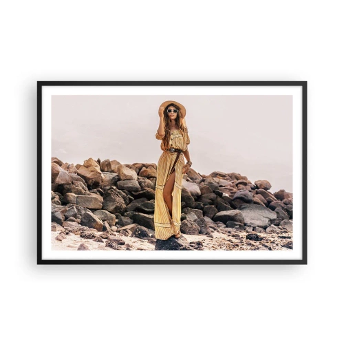 Poster in einem schwarzem Rahmen - Die Magie der Steine - 91x61 cm