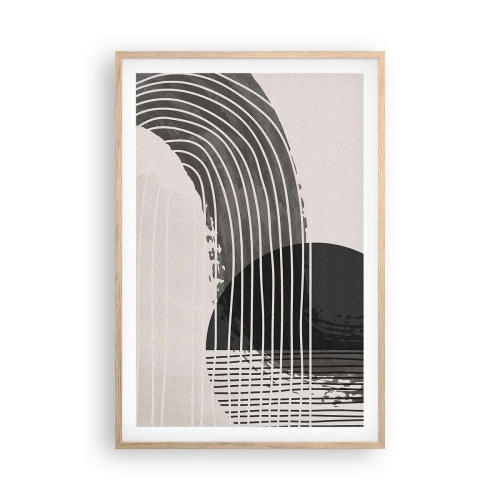 Poster in einem Rahmen aus heller Eiche - Hin und zurück - 61x91 cm